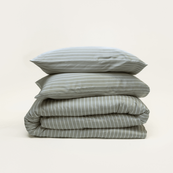 Bamboo Quilt Cover – Olive Stripe