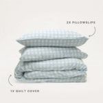 Bamboo Quilt Cover – Sky Gingham