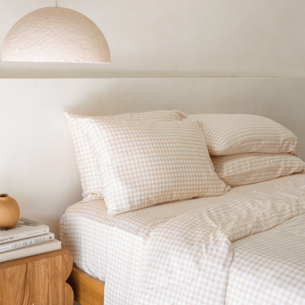 Bamboo Sheet Set – Oat Gingham