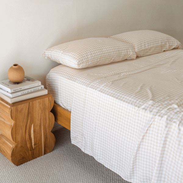 Bamboo Sheet Set – Oat Gingham