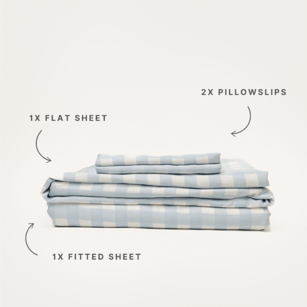 Bamboo Sheet Set – Sky Gingham