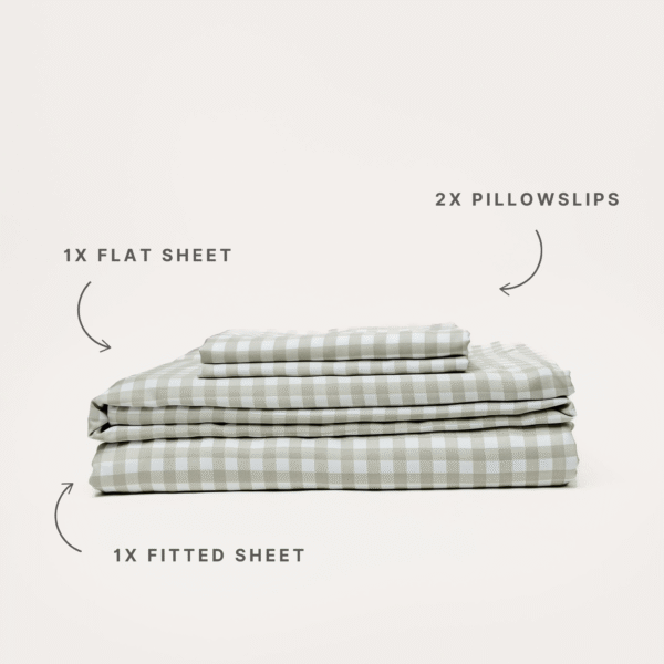 Bamboo Sheet Set – Olive Gingham