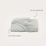 Bamboo Fitted Sheet & Pillowslips – Silver