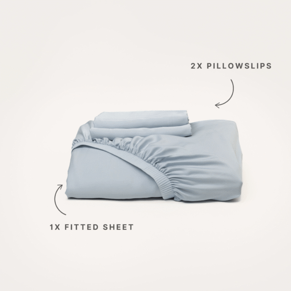 Bamboo Fitted Sheet & Pillowslips – Sky