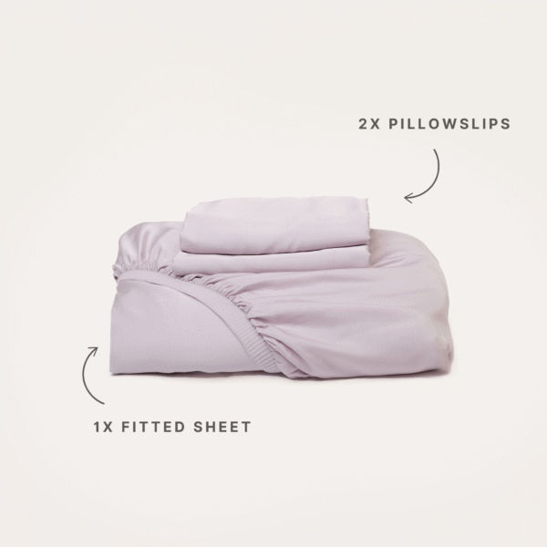 Bamboo Fitted Sheet & Pillowslips – Lilac