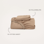 Bamboo Fitted Sheet & Pillowslips – Mocha