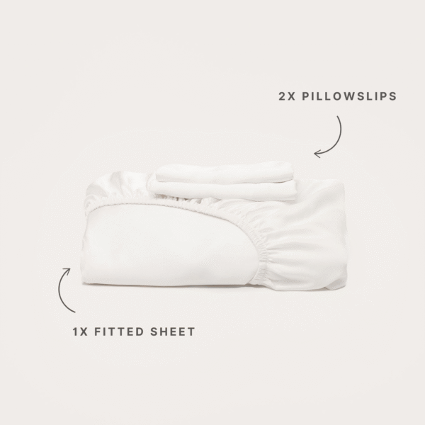 Bamboo Fitted Sheet & Pillowslips – White