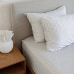 Bamboo Fitted Sheet & Pillowslips – Fog Stripe