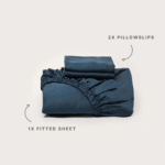 Bamboo Fitted Sheet & Pillowslips – Navy