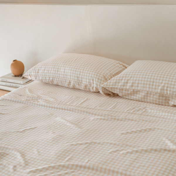 Bamboo Sheet Set – Oat Gingham