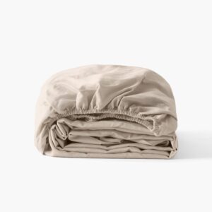 Organic Washed Cotton Fitted Sheet - Dune