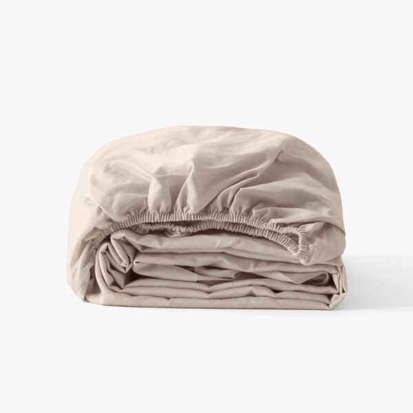 Organic Washed Cotton Fitted Sheet - Dune