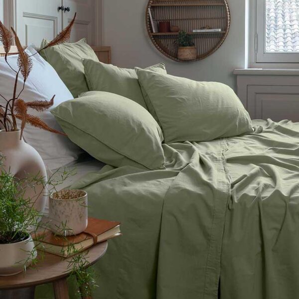 Organic Cotton Square Pillowcase Sage