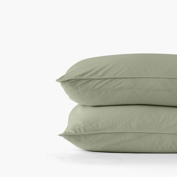 Organic Cotton Square Pillowcase Sage