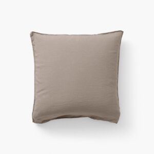 Square Pillowcase in Washed Linen Songe Taupe