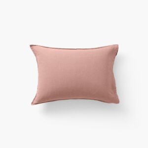 Rectangular Pillowcase in Washed Linen Songe Ash Pink
