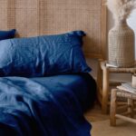 Square Pillowcase in Washed Linen Songe Ink