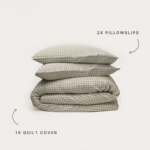 Bamboo Quilt Cover – Olive Gingham