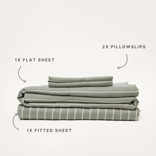 Bamboo Sheet Set – Olive Stripe
