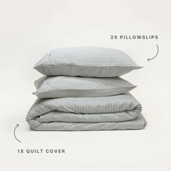 Bamboo Quilt Cover – Fog Stripe