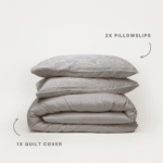 Bamboo Quilt Cover – Mocha Stripe