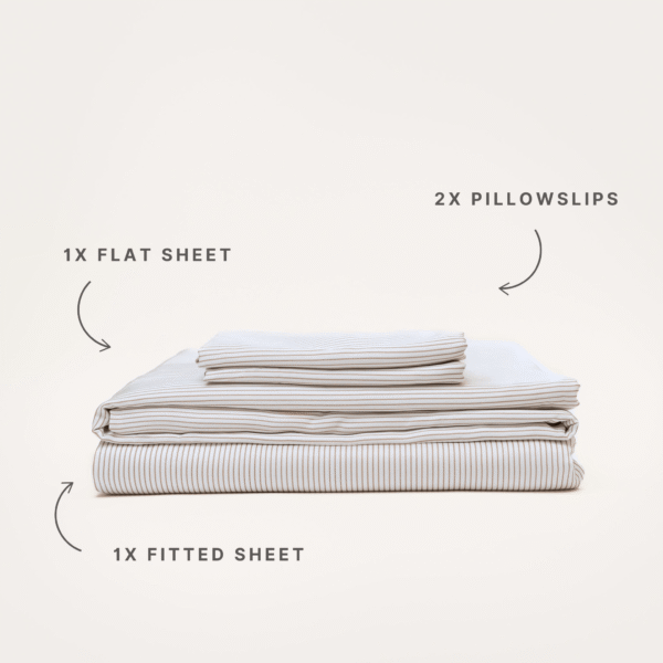 Bamboo Sheet Set – Mocha Stripe