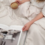 Bamboo Quilt Cover – Mocha Stripe