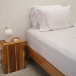Bamboo Fitted Sheet & Pillowslips – Mocha Stripe