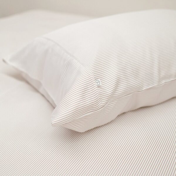 Bamboo Fitted Sheet & Pillowslips – Mocha Stripe