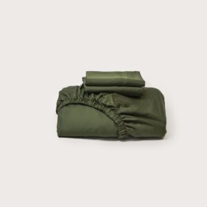 Bamboo Fitted Sheet & Pillowslips – Pine