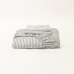 Bamboo Fitted Sheet & Pillowslips – Fog Stripe