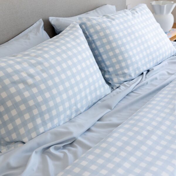 Bamboo Quilt Cover – Sky Gingham