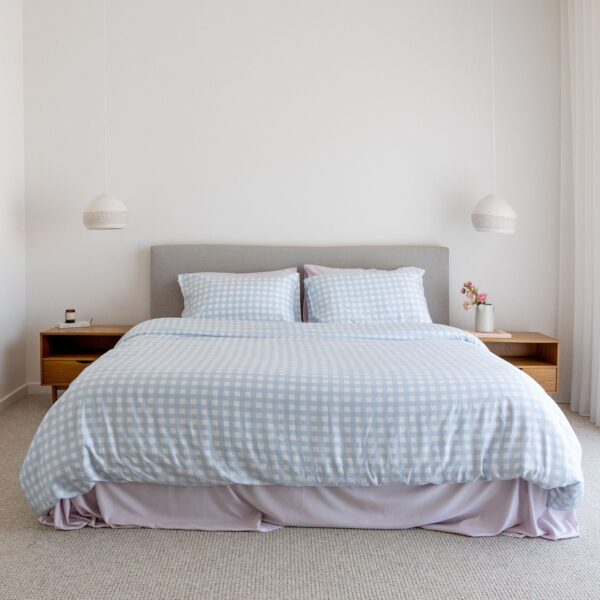 Bamboo Quilt Cover – Sky Gingham