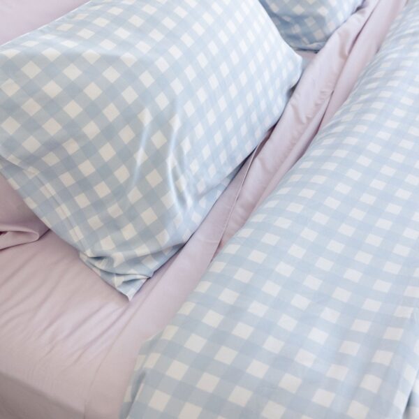 Bamboo Quilt Cover – Sky Gingham