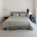 Bamboo Quilt Cover – Olive Stripe