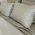 Bamboo Quilt Cover – Olive Stripe