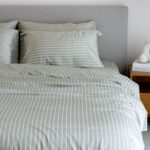 Bamboo Quilt Cover – Olive Stripe