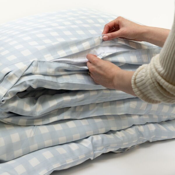 Bamboo Quilt Cover – Sky Gingham