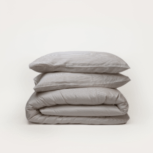 Bamboo Quilt Cover – Mocha Stripe