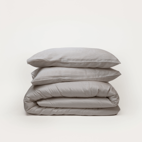 Bamboo Quilt Cover – Mocha Stripe