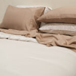 Bamboo Quilt Cover – Mocha Stripe