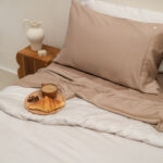 Bamboo Quilt Cover – Mocha Stripe