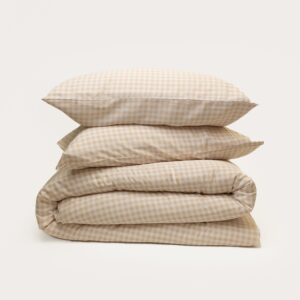 Bamboo Quilt Cover – Oat Gingham