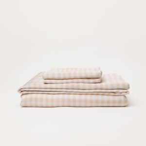 Bamboo Sheet Set – Oat Gingham