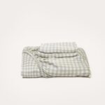 Bamboo Fitted Sheet & Pillowslips – Olive Gingham