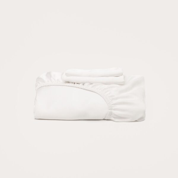 Bamboo Fitted Sheet & Pillowslips – White