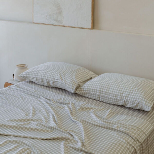 Bamboo Sheet Set – Olive Gingham