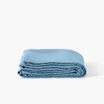 Flatsheet in Washed Linen Songe Baltic Blue