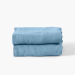 Flatsheet in Washed Linen Songe Baltic Blue