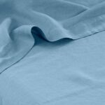Flatsheet in Washed Linen Songe Baltic Blue
